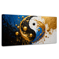 Cuadros Decorativos Canvas Revolution | Yin Yang Dorado | Panoramico | Portada | Marco SinMarco