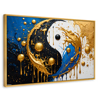 Cuadros Decorativos Canvas Revolution | Yin Yang Dorado | Rectangular | Portada | Marco Dorado