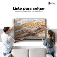 Cuadro Decorativo Abstracto Oro y Beige - Colgar