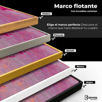 Cuadro Decorativo Ramas Rosadas Arbol - Colores Marco