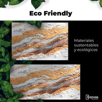 Cuadro Decorativo Abstracto Oro y Beige - Eco Friendly