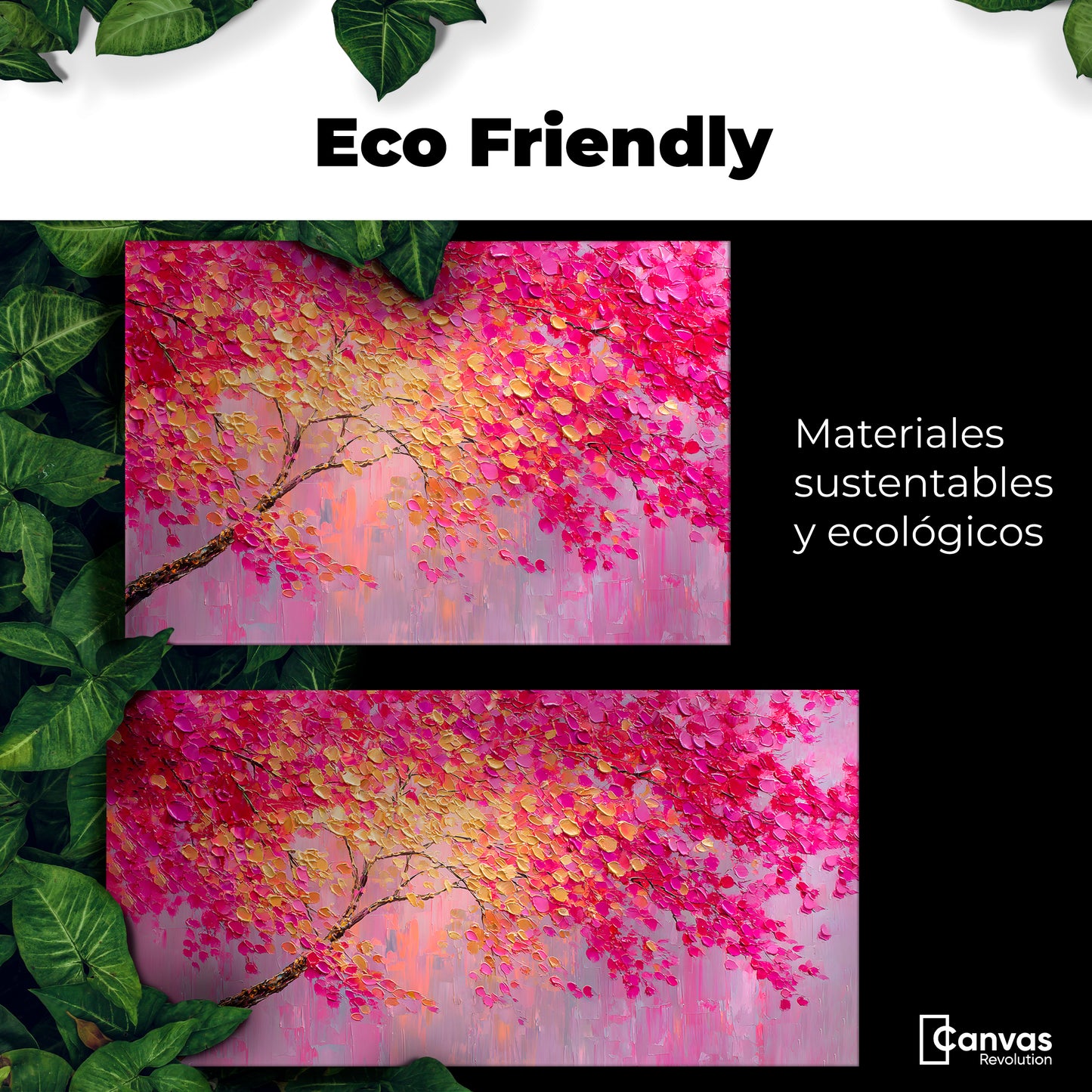 Cuadro Decorativo Ramas Rosadas Arbol - Eco Friendly