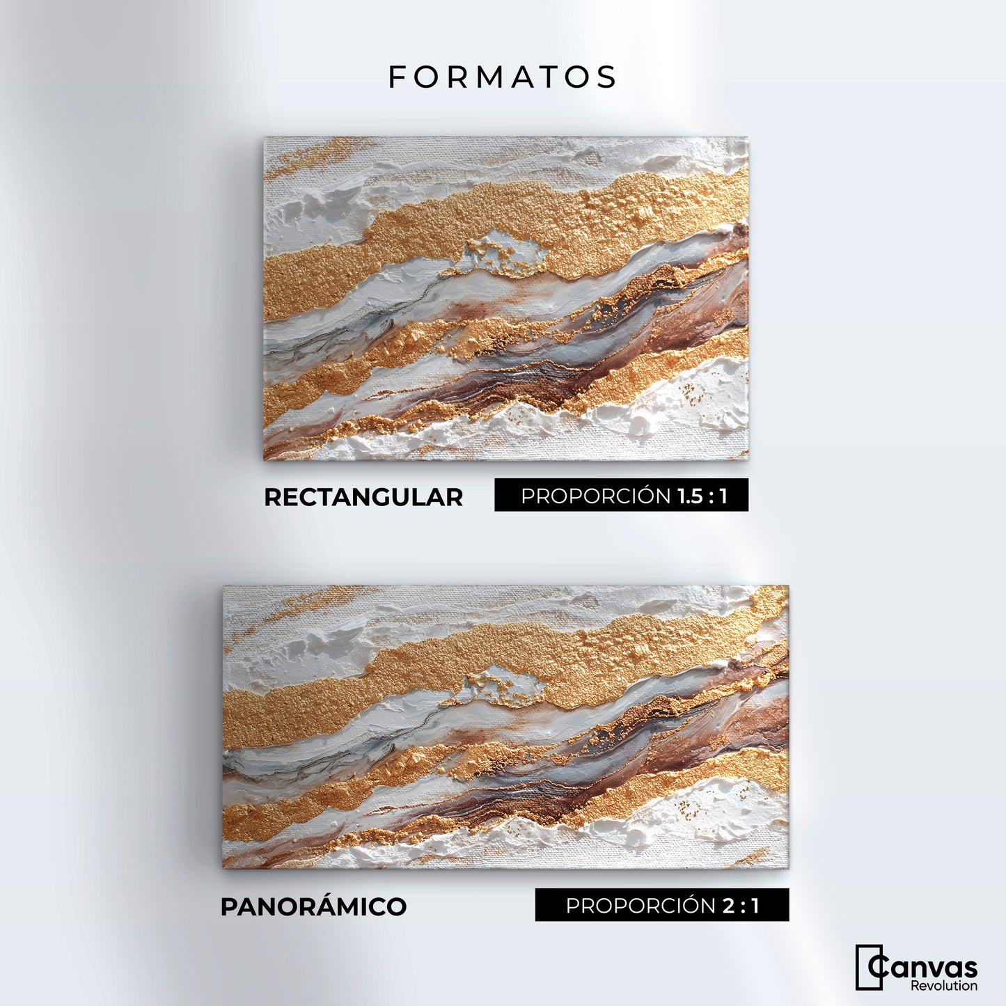 Cuadro Decorativo Abstracto Oro y Beige - Formatos