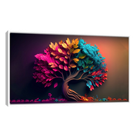 Cuadro decorativo de un árbol con follaje colorido y vibrante, ideal para dar vida a la sala o el comedor