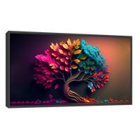 Cuadro decorativo de un árbol con follaje colorido y vibrante, ideal para dar vida a la sala o el comedor