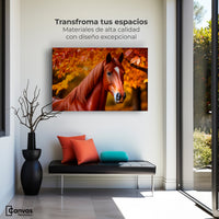Cuadro Decorativo Luz Caballo Otoñal - Montaje 1