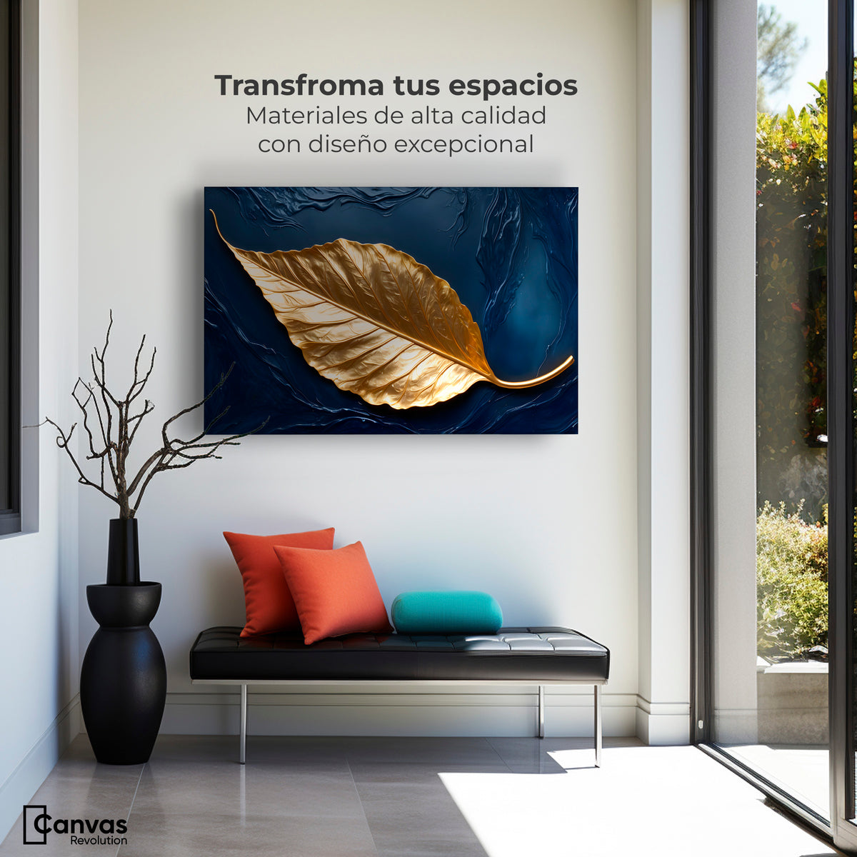 Cuadro Decorativo Luz Dorada Sereno - Montaje 1