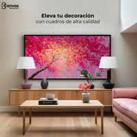 Cuadro Decorativo Ramas Rosadas Arbol - Montaje 2