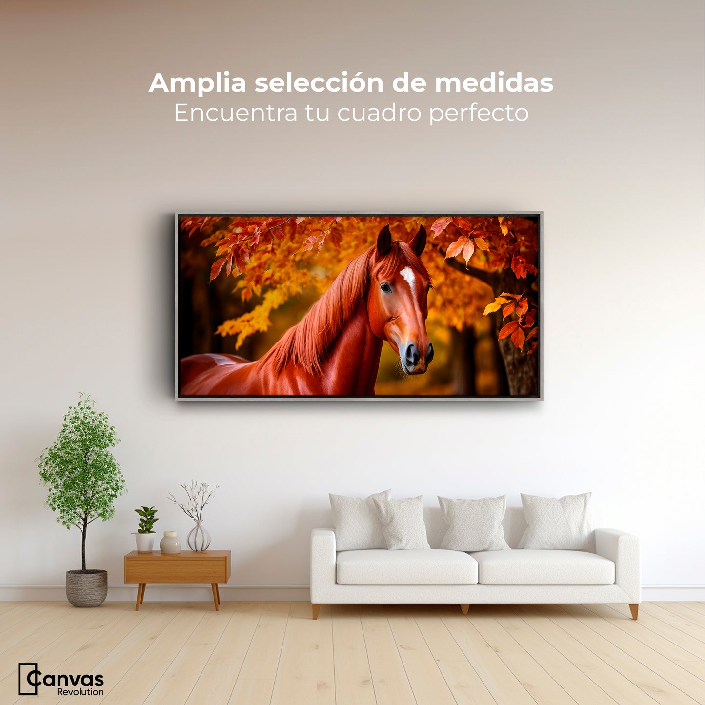 Cuadro Decorativo Luz Caballo Otoñal - Montaje 3