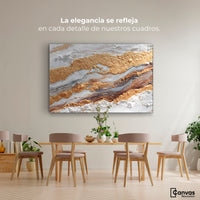 Cuadro Decorativo Abstracto Oro y Beige - Montaje 4