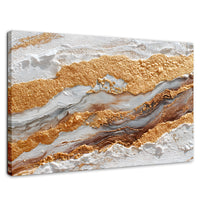Cuadros Decorativos Canvas Revolution | Cuadro Decorativo Abstracto Oro y Beige | Rectangular | Marco Sin Marco