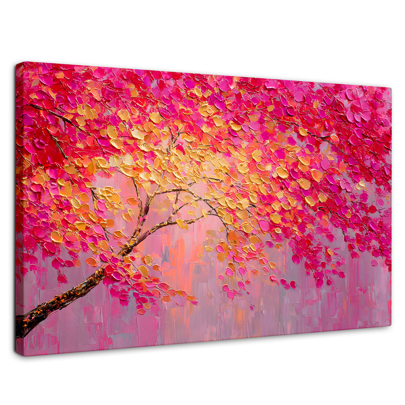 Cuadros Decorativos Canvas Revolution | Cuadro Decorativo Ramas Rosadas Arbol | Rectangular | Marco Sin Marco