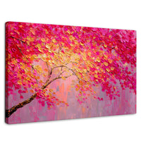 Cuadros Decorativos Canvas Revolution | Cuadro Decorativo Ramas Rosadas Arbol | Rectangular | Marco Sin Marco