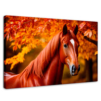 Cuadros Decorativos Canvas Revolution | Cuadro Decorativo Luz Caballo Otoñal | Rectangular | Marco Sin Marco