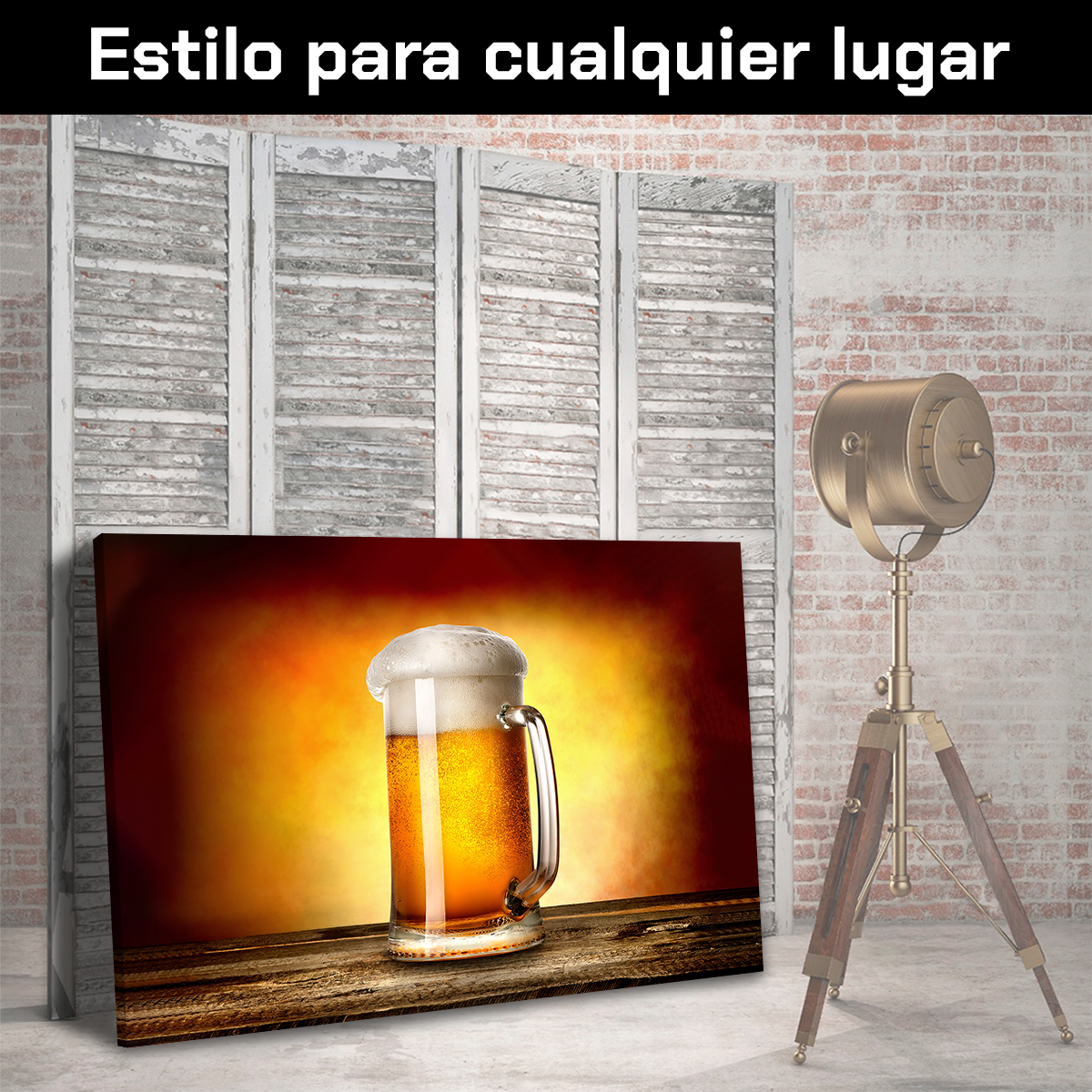 Cerveza Espumosa En Fondo Amarillo