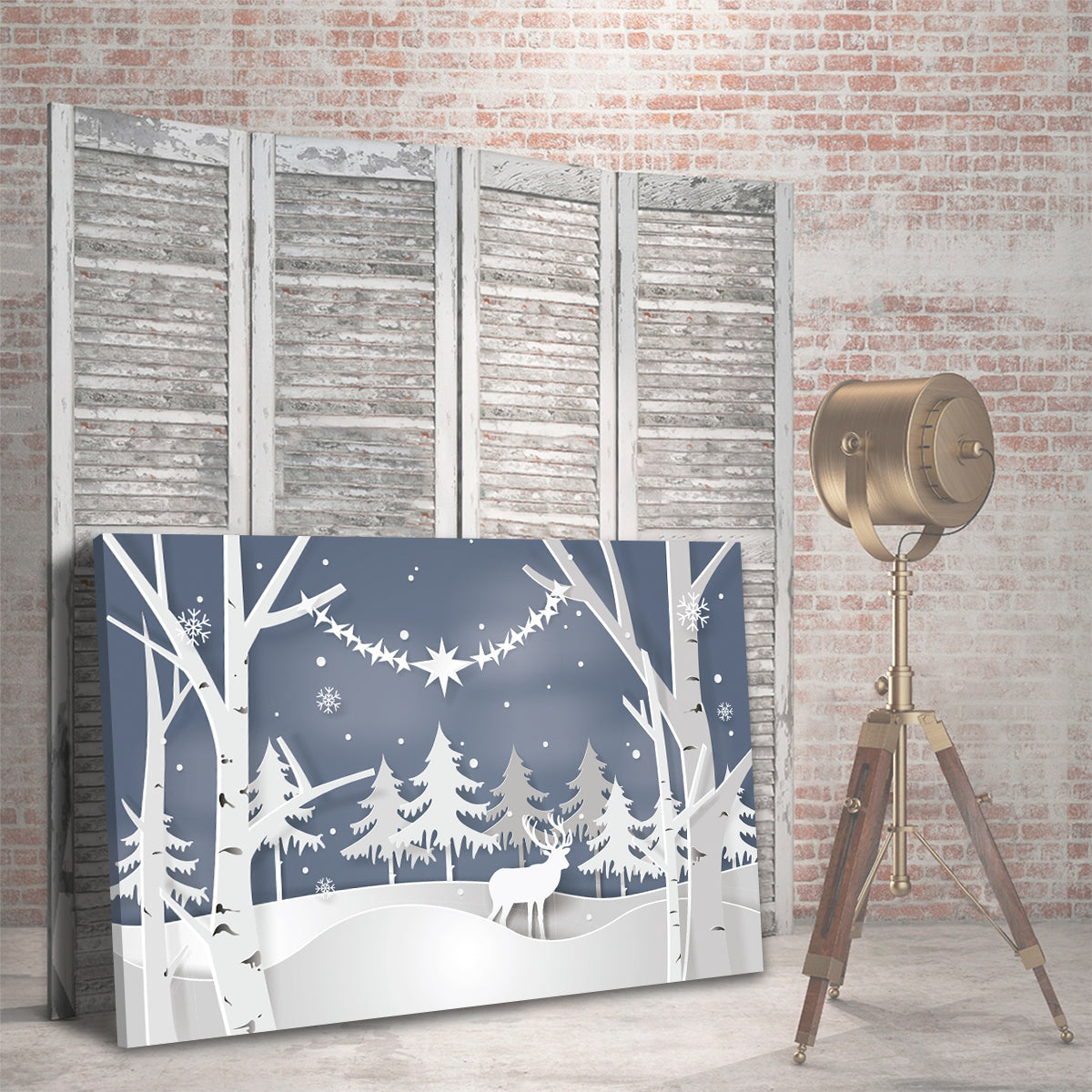 Paisaje Con Reno De Papel