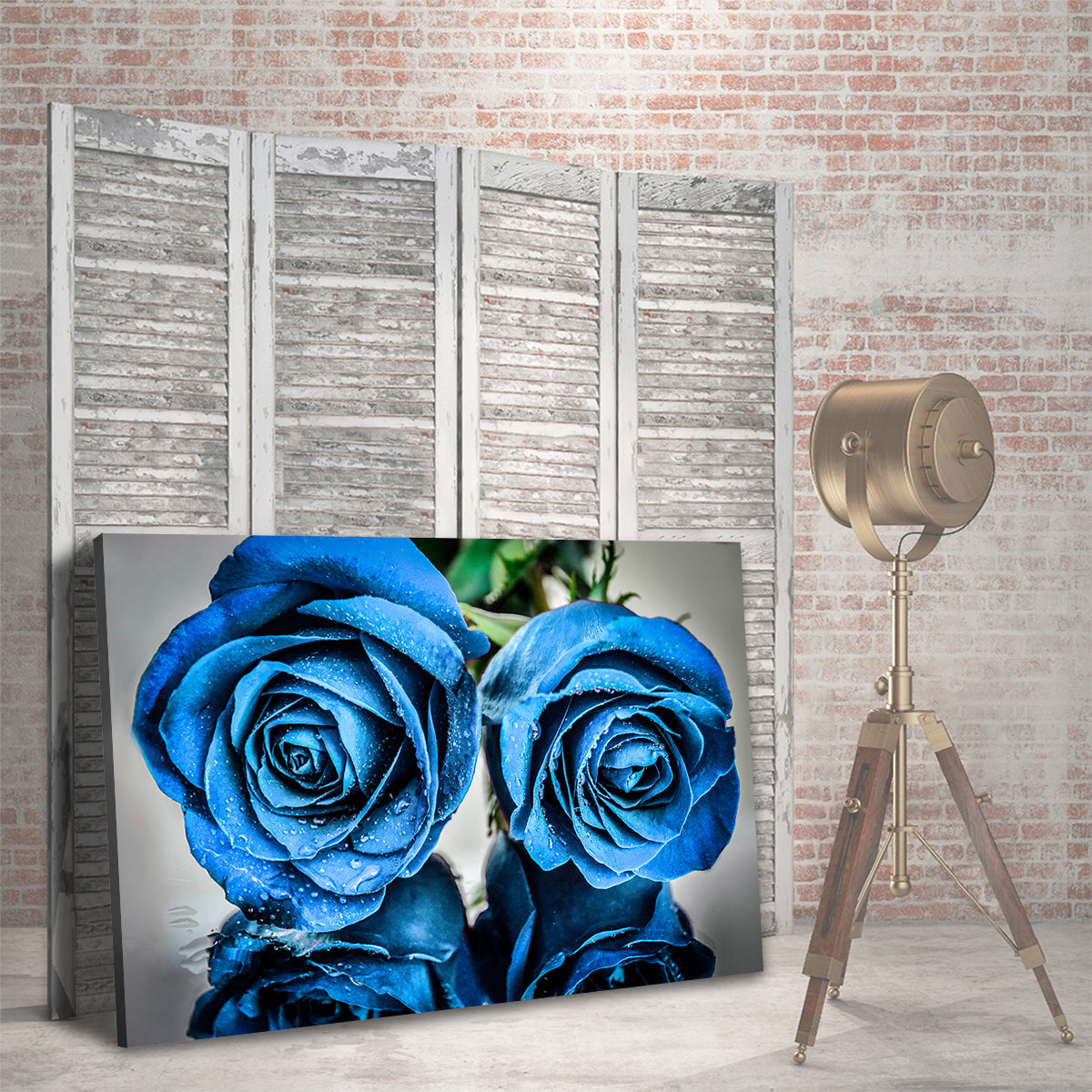 Rosas Azules con Gotas