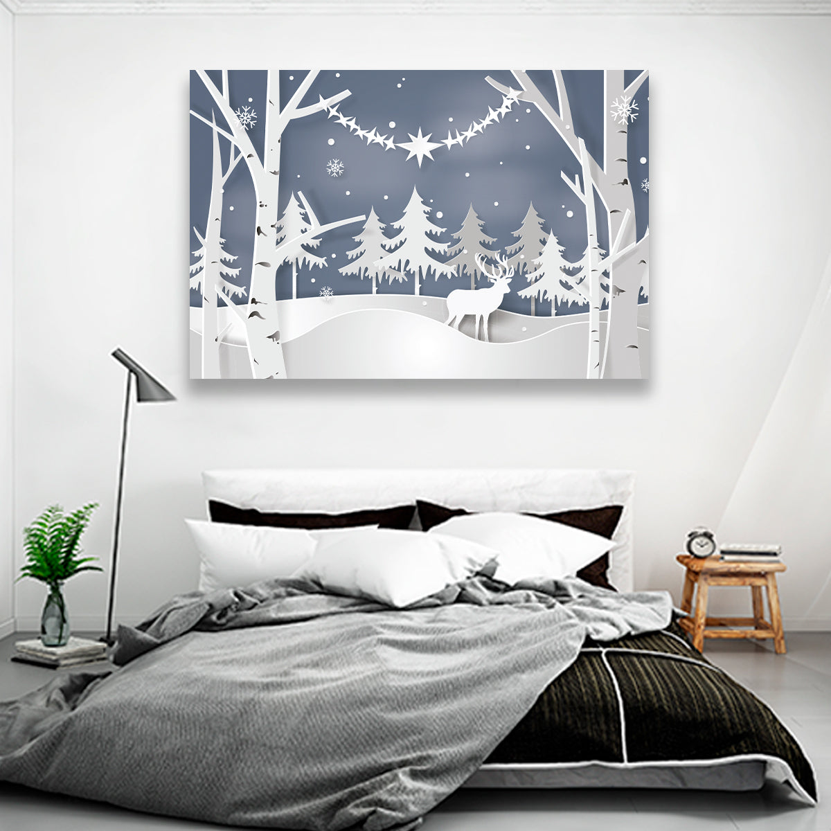 Paisaje Con Reno De Papel