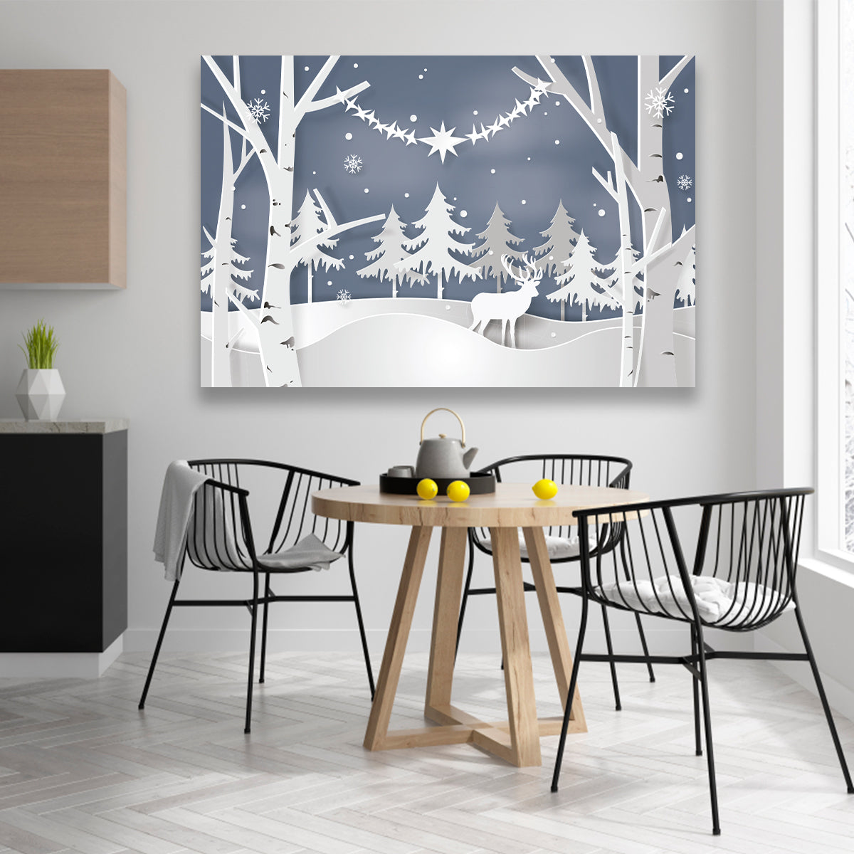 Paisaje Con Reno De Papel