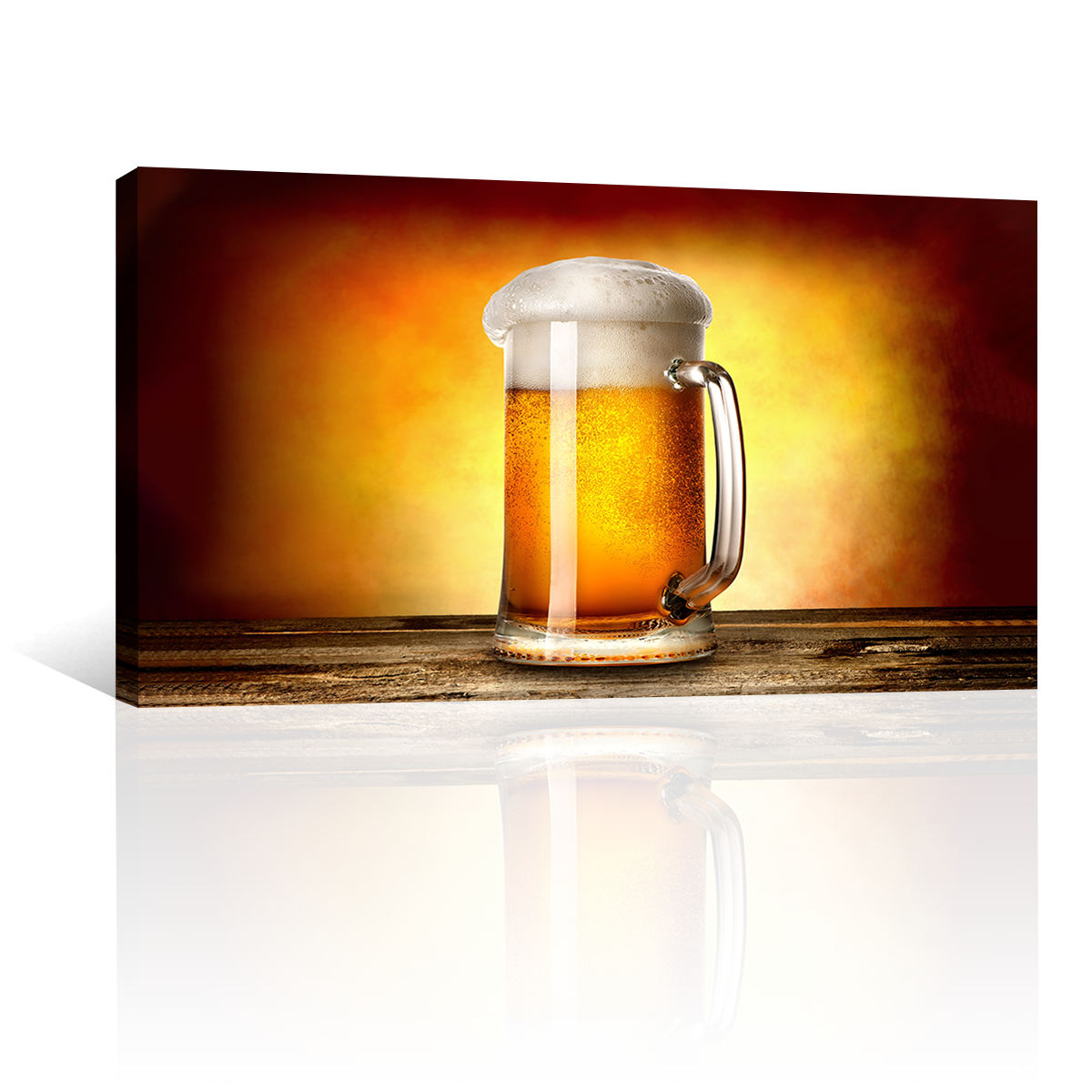 Cerveza Espumosa En Fondo Amarillo