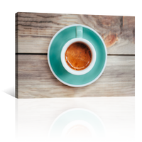Café Caliente En Taza Y Plato Azul