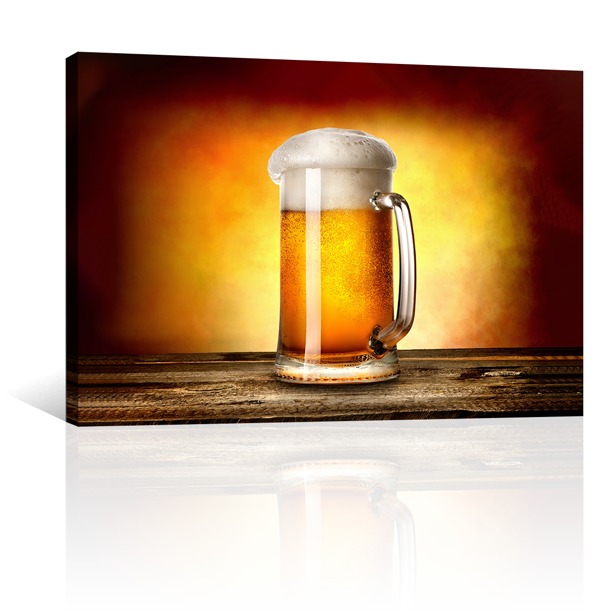 Cerveza Espumosa En Fondo Amarillo