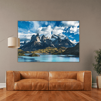 Blue Lake on Snowy Mountains