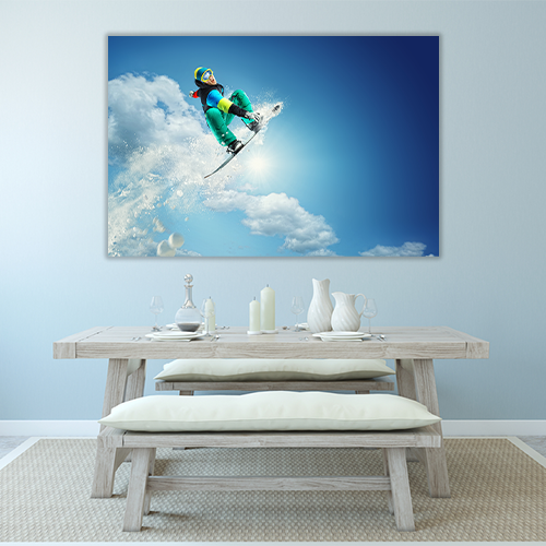 Snowboarder at jump