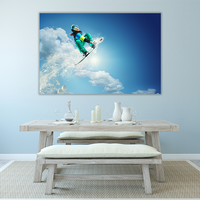 Snowboarder at jump