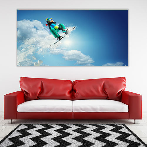 Snowboarder at jump