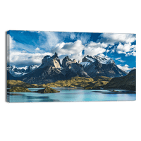 Blue Lake on Snowy Mountains