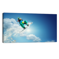 Snowboarder at jump