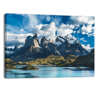 Blue Lake on Snowy Mountains