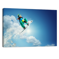 Snowboarder at jump