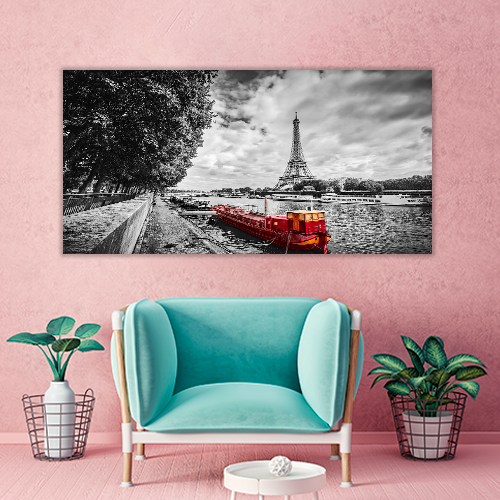 Eiffel Tower over Seine River