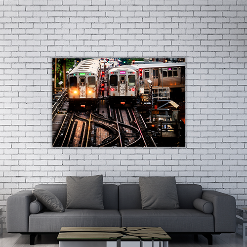 Train on Elevated Tracks