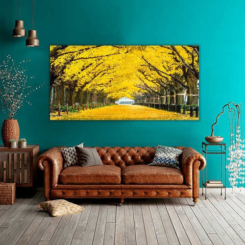 Row of yellow Trees