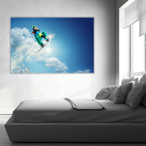 Snowboarder at jump