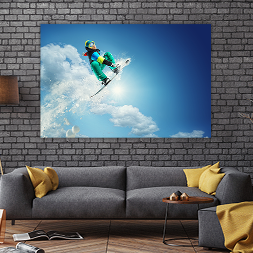 Snowboarder at jump