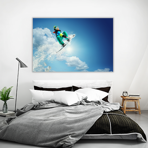 Snowboarder at jump