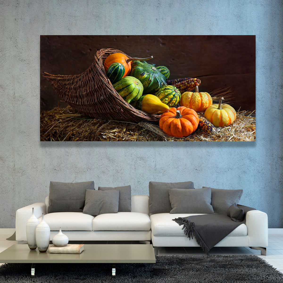 Canasto Con Calabazas