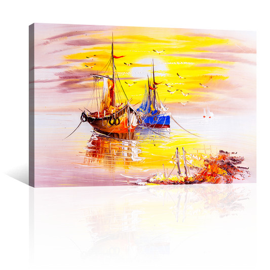 Barcos Al Atardecer