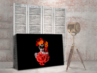 Catrina con flores rojas