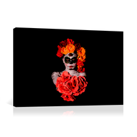 Catrina con flores rojas