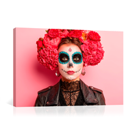 Catrina con claveles rosas