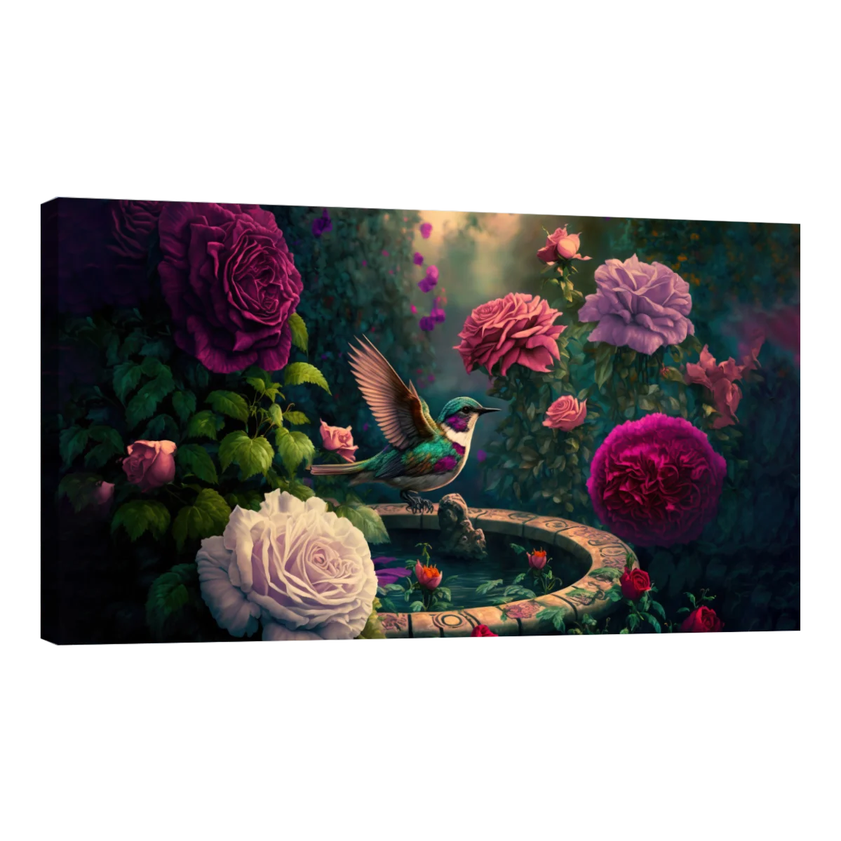 Colibrí y Flores