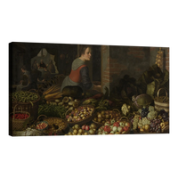 Bodegon Con Frutas Y Verduras Con Cristo