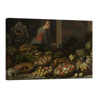 Bodegon Con Frutas Y Verduras Con Cristo