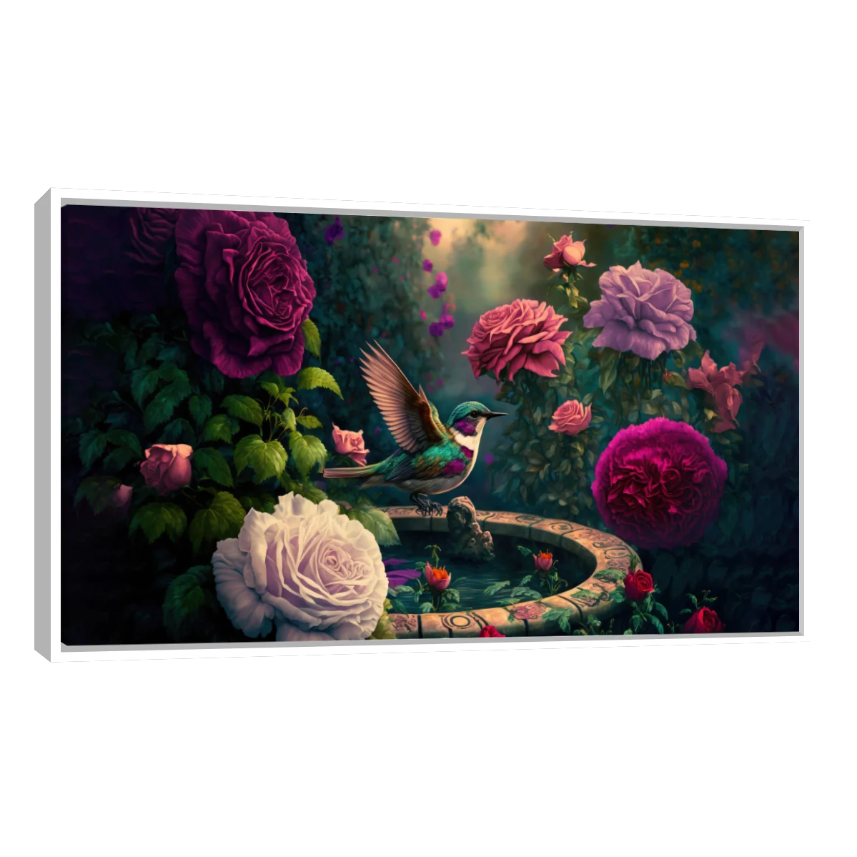 Colibrí y Flores