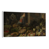 Bodegon Con Frutas Y Verduras Con Cristo